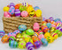 50 2.3" 1.75" GiftExpress Pattern Color Easter Eggs - Piece Assorted Bulk x Plastic Eggs w/ Hinge - Adult & Kid Party
