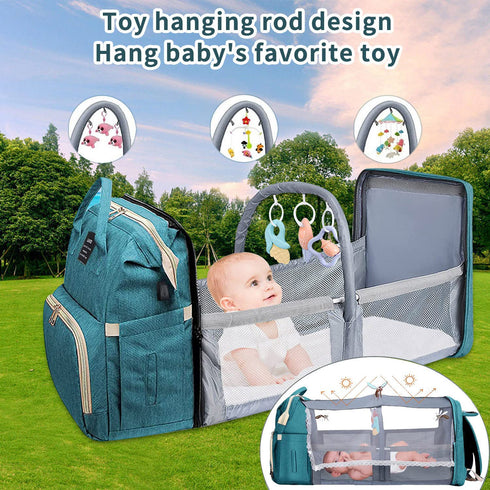 Station,900D Backpack ANWTOTU Baby Diaper Bags with Changing Oxford Waterproof Diaper Bag for Moms Dads with USB