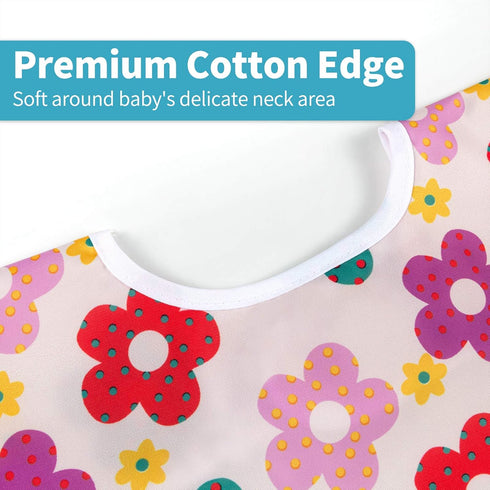 3 Pcs Long Sleeved Baby Bib Set | Waterproof Bibs with Pocket Bundle | Toddler Smock Bib 6-24 Months
