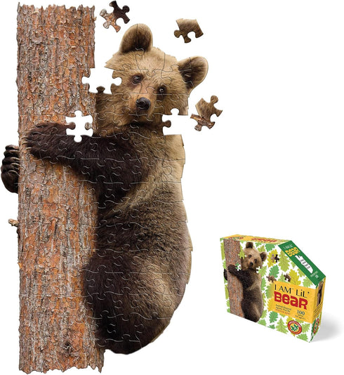 Madd Capp Puzzles Jr. - I AM Lil’ Bear - 100 Pieces Animal Shaped Jigsaw Puzzle
