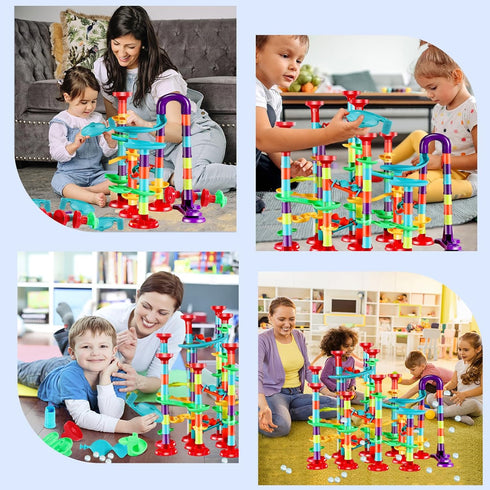 197Pcs Marble Run - Marble Maze Game Construction Building Blocks Toy for Kids, Educational Learning Toy for Boys Girls