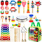 Kids Musical Instruments, 33Pcs 18 Types Wooden Percussion Instruments, Early Learning Musical Toy for Boys and Girls