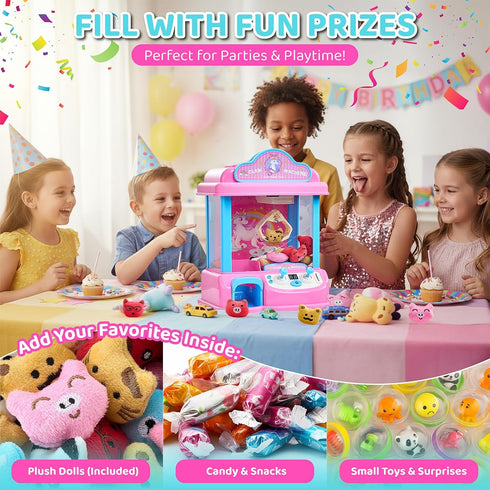 20 3-8, JoyCat Claw Machine for Kids, Unicorn Mini Vending Machine & Electronic Arcade Game with Adjustable Music