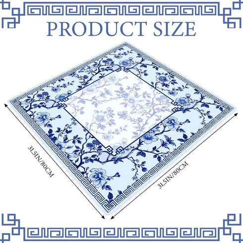 Sonwyoung 1 31.5" 31.5" Chinoiserie Mahjong Mat with Carrying Bag x Blue and White Rubber Anti Slip and Noise Reduction