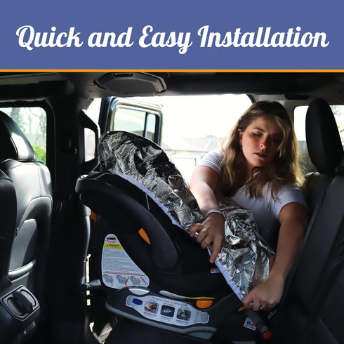Mommys Summer Helper Car Seat Sun Shade Cover Heat Reflective Car Seat Sun Protector for Baby & Toddler Universal Fit