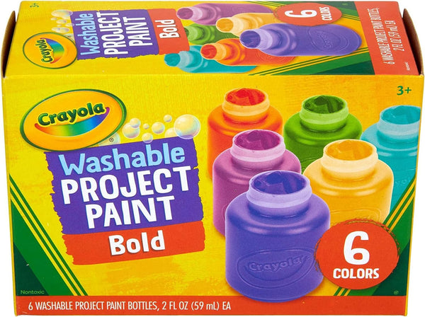 Crayola Washable Kids Paint Set - 6ct Assorted Bold Colors, Art Supplies for Kids Crafts, Nontoxic