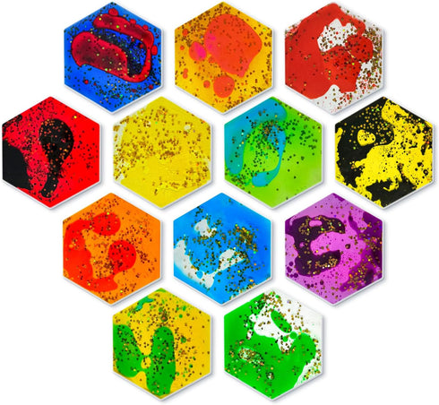 Onyoloy Liquid Sensory Soft Gel Toys - Set of 12 - Hexagonal