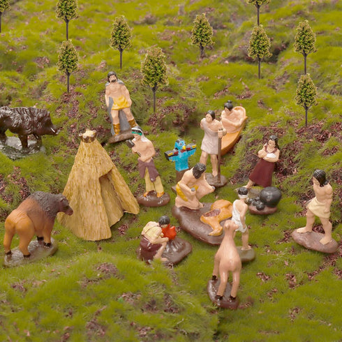 15Pcs Native American Figurines Set - Historical Miniature Indian Figures with Accessories for Decoration