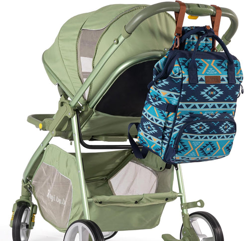 Backpack Daypack WG2204-9110NY Wrangler Aztec Organized Travel Baby Bag with Stroller Strap and Side Bottle Pockets