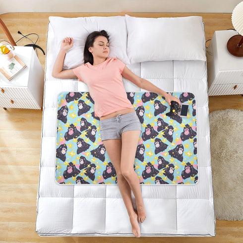 siphylline 80s 52" 34" Blue Gorilla Stars Extra Large Resuable Toddler Mattress Pads Waterproof Washable Diaper