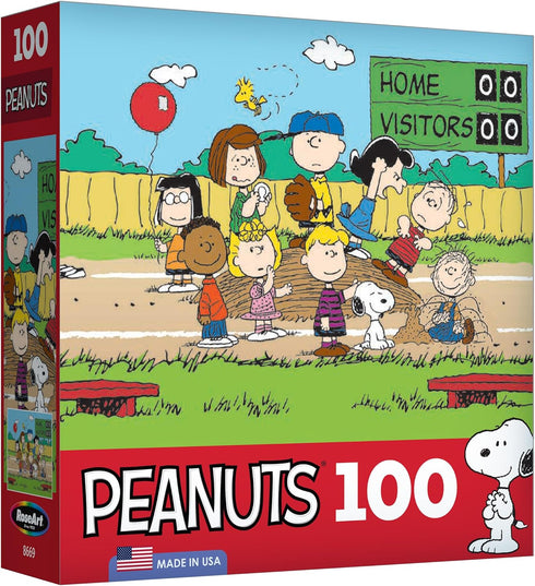 RoseArt - Peanuts - Baseball - 100 Piece Jigsaw Puzzle for Kids and Adults
