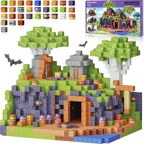Minoskia Magnetic Blocks, 150 PCS Magnetic Building Blocks Sensory Toys for 3-5 4-6