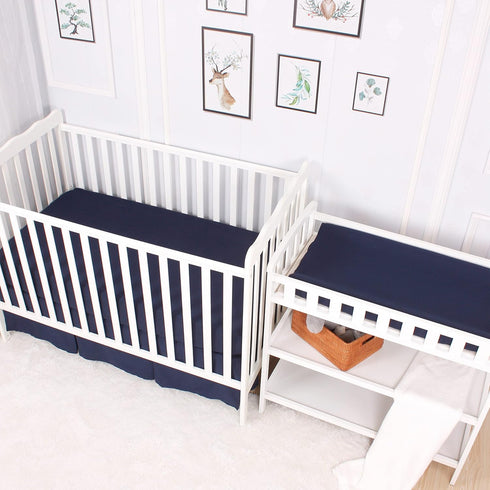 Set 3, 4-Sided 16x31 16x32, 100% CaSaJa Diaper Changing Pad Cover for Baby Boys of Snug Fit Contoured Changing Table