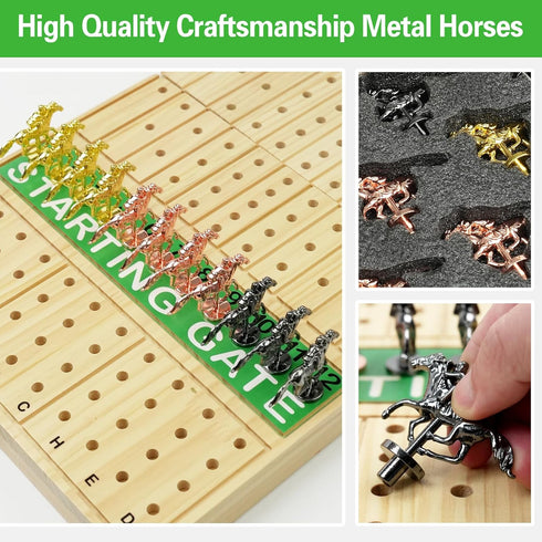 21 inches 11 60 2 1 Pack FUNNYB&G Horse Race Board Game Foldable Large Horse Racing Game for Adults with Metal Horses