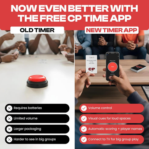 CP TIME Game: A Party Game for US - for The Culture. Beat The *New* More Unpredictable Timer Companion app!, Black