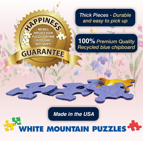 1000 24"x30" White Mountain Piece Jigsaw Puzzle Spring Holiday Collage Puzzles with Large Pieces Gift for Adults