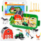 Carolart Farm Sensory BinFarm Animals Sand Kit with Sensory SandBarn Sandbox with