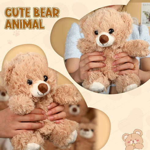 8 10 Inch Jenaai Pcs Bear Stuffed Animals Bulk Cute Baby Shower Small Plush Bears Party Favors for Baby Shower Wedding