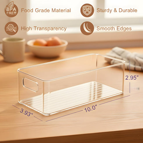 MGY 4Pack Clear Magnetic Baby Bottle Organizer for Refrigerator, Space-Saving Storage for Baby Bottles,Bottle Organizer