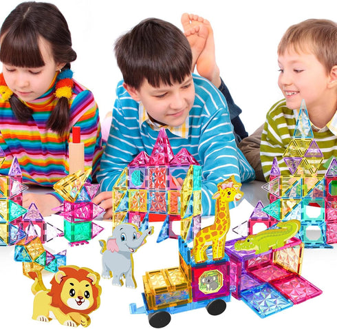 110PCS Sets 3D 3 4 5 6 7 8 9 Jasonwell Magnetic Tiles Kids Magnetic Blocks Building Magnet Toys Preschool Educational