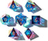 Set Set Iridescent DND Dice with Glowing LED Display Box Sharp Edge Polyhedral Dice with Mesmerizing Finish | Bonus