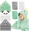 GINUMWA 12 PCS Hooded Baby Towel Set, 32x32 Inch Absorbent Baby Bath Towels,