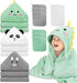 GINUMWA 12 PCS Hooded Baby Towel Set, 32x32 Inch Absorbent Baby Bath Towels,