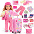 WONDOLL American 18 inch Doll Clothes and Accessories Girl-Travel Suitcase Luggage, Clothes