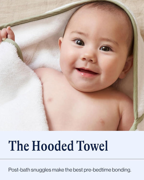 100% Cozy Lalo The Hooded Towel - Organic Cotton, Soft on Sensitive Skin, & Absorbent, Machine Washable Baby Hooded