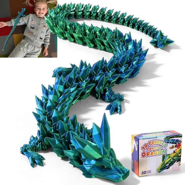 TXB3DOK 31.5 Large 3D Printed Dragon Bigger Fidget Animals Toys, Giant Flexible Articulated