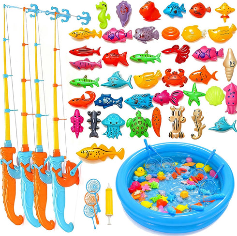 VANNYVANYA Magnetic Fishing Game Pool Toys for Kids, Water Table Bathtub Toy Fishing