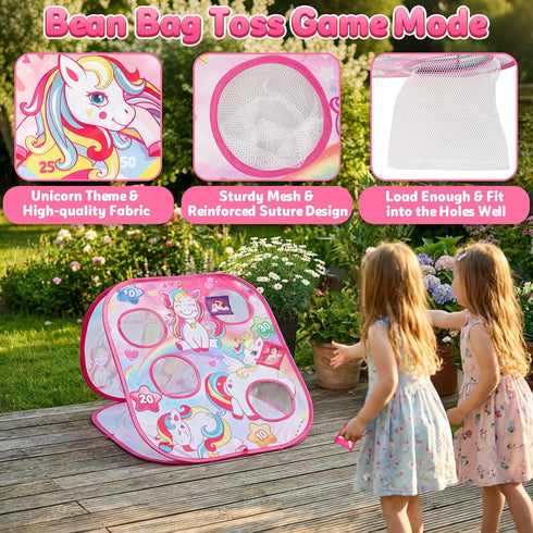 3 4 5 6 7 8 Bean Bag Toss Game for Kids - Cornhole Board Outdoor Toys for Toddlers -Party Activities Carnival Outside