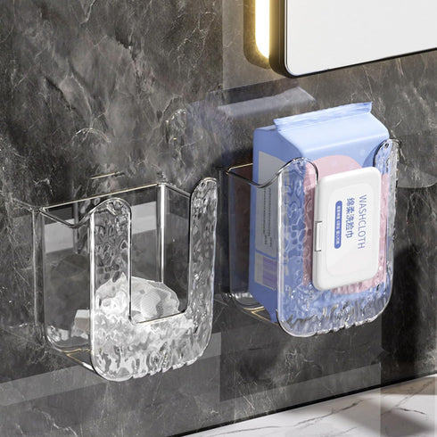 Lusebiy 2024 Kitchen Wipes Storage Box, New Non-Slip Flushable Wipes Holder for Bathroom Toilet, Wall-Mounted Clear Wet