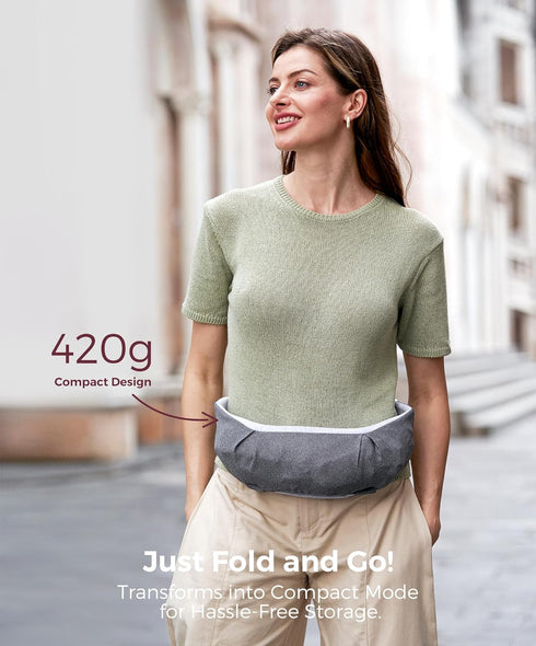 Momcozy 1235 lbs Portable Baby Carrier Compact & Lightweight, Adjustable for Travel, Fold & Go Convenient Storage Hip