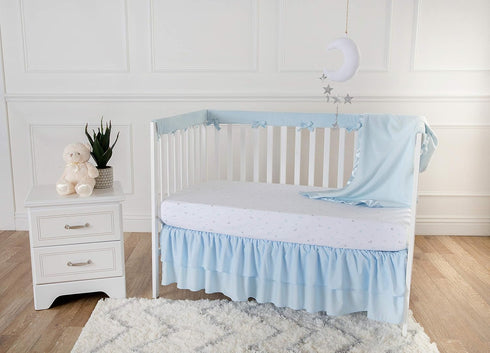 American Baby Company Fleece Blanket with Silk-Like Satin Trim - Soft, Warm & Cozy, Blue, 30" x 40" for Baby Carrier,