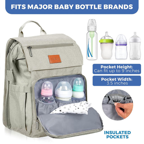 Backpack, 16 Baby Shower Gifts Diaper Bag Baby Diaper Bag, Large Baby Bag for Boys & Girls, Waterproof, Pockets