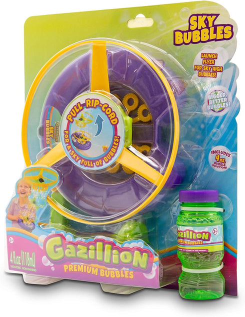 Gazillion Bubbles - Sky Bubbles Bubble Launcher, 4oz Bottle of Solution Included for Parties & Playtime