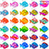 Pop Fidget Toys Bulk, 30 PCS Cute Fish Mini Pop Keychain Sensory Fidget Toy Pack for Kids Classroom Prizes Birthday