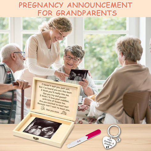 sweethomegift Pregnancy Announcement for Grandparent Husband, Pregnancy Test Keepsake Box, Baby Announcement Reveal