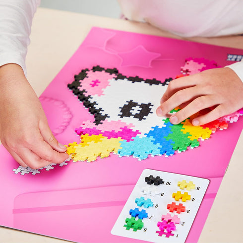 Plus Plus 250 Piece Unicorn Puzzle By Number - Interlocking Mini Puzzle Blocks Construction Building STEM Toy