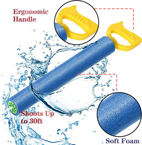 4-Pack Water Blaster Soaker Guns Set, 15'' Water Guns with Plastic Handle for Outdoor Summer Fun