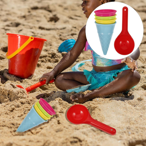 5pcs Children Beach Toy Set, Kids Beach Toys Ice Cream Cup Toys