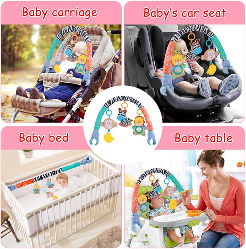 0-6 0-6 0 3 6 9 Car Seat Toys for Babies Months,Baby Stroller Activity Arch Toys for Infant Months Hanging Rattle