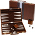 Happy Hippo Backgammon Board Game, Deluxe Leather Like Case, Felt Interior, Brown, Classic Backgammon