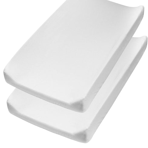 HonestBaby Organic Cotton Changing Pad Covers, Set of Two, Bright White, One Size