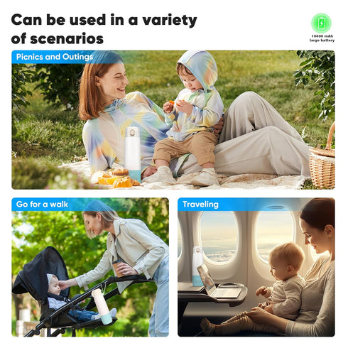 azopesy Preset PreciseTemperature Portable Bottle Warmer for Travel, Bottle Warmer On The Go with Quick Heating, Modes