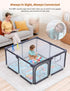 47"x47" 6-12 Dripex Baby Playpen with Mat Small Play Yard for Babies Months, Breathable Mesh & Waterproof Non-Slip Pad