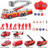 360 3 4 5 6 deAO Fire Truck Toys for Boys with Lights and Sounds,RC Remote Control Firetruck with Fodable Rotating