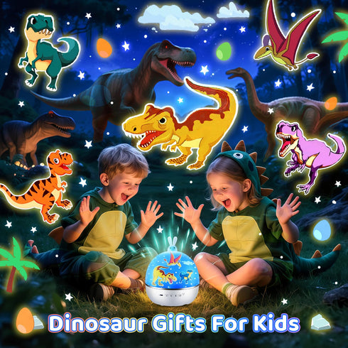 15 One Fire Dinosaur Night Light Projector, with Films & Bluetooth Music and Remote-Controlled Dino Night Light