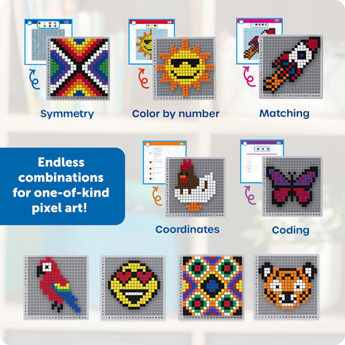 Learning Resources STEM Explorers Pixel Art Pro - Critical Thinking, Math Manipulatives, Problem Solving Skills